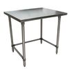 Bk Resources Stainless Steel Work Table Open Base, Stainless Steel Legs 48"Wx36"D QVTOB-4836